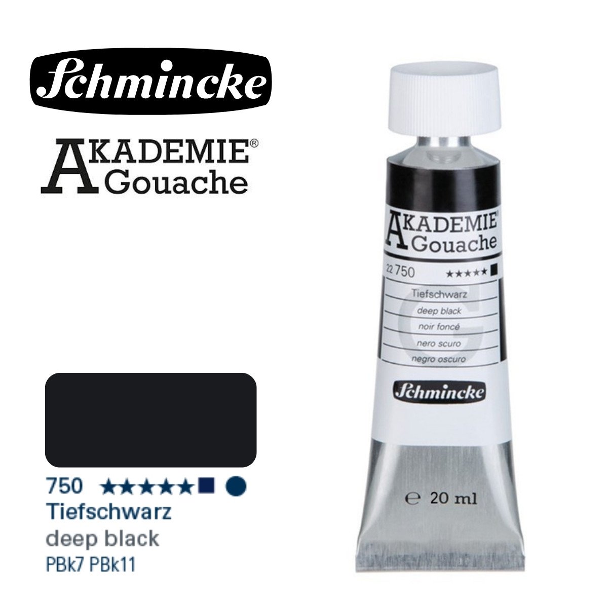 Schmincke Akademie Guaj Boya 20ml 750 Deep Black
