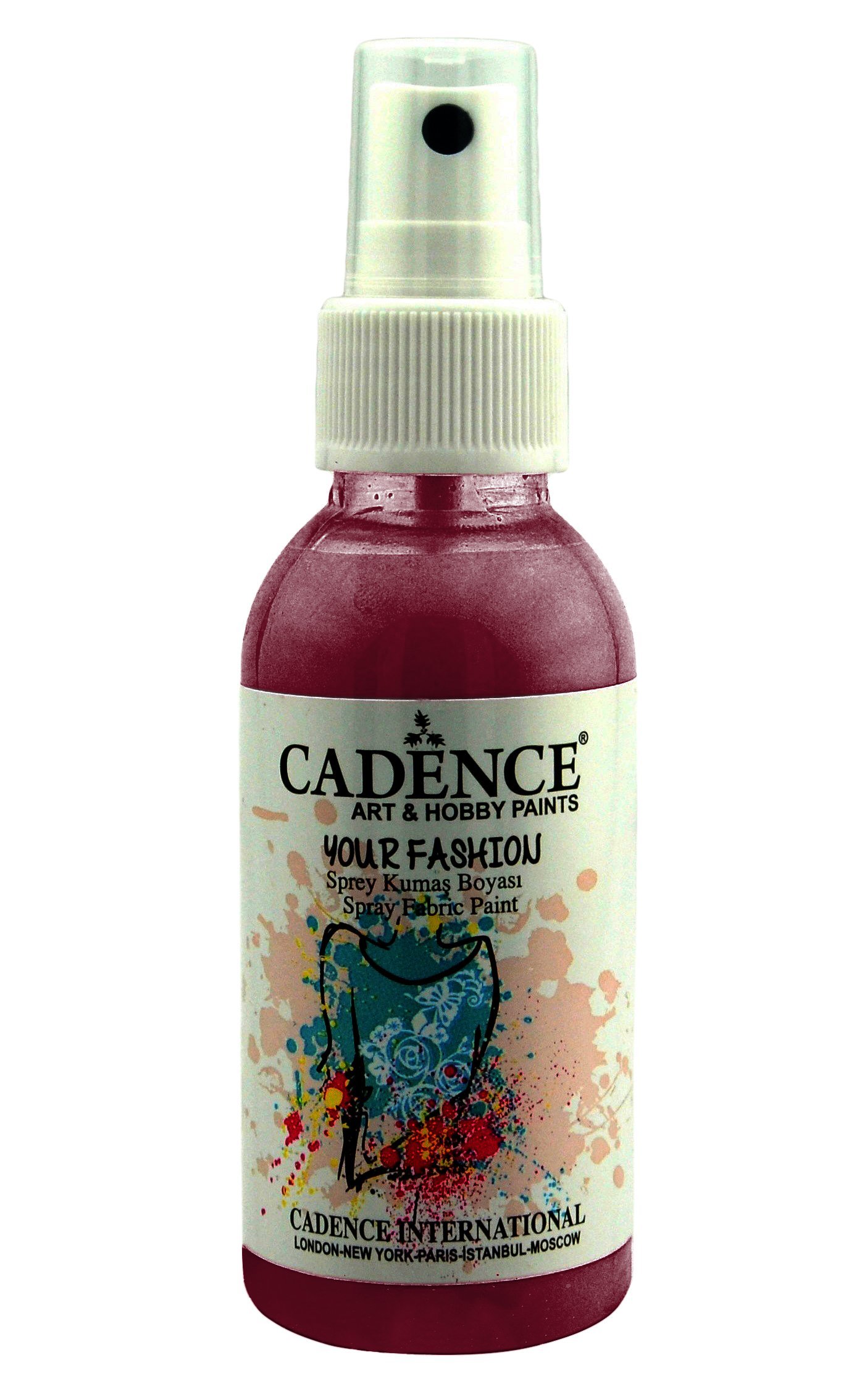 Cadence Your Fashion Sprey Kumaş Boyası 100ml 1108 Bordo