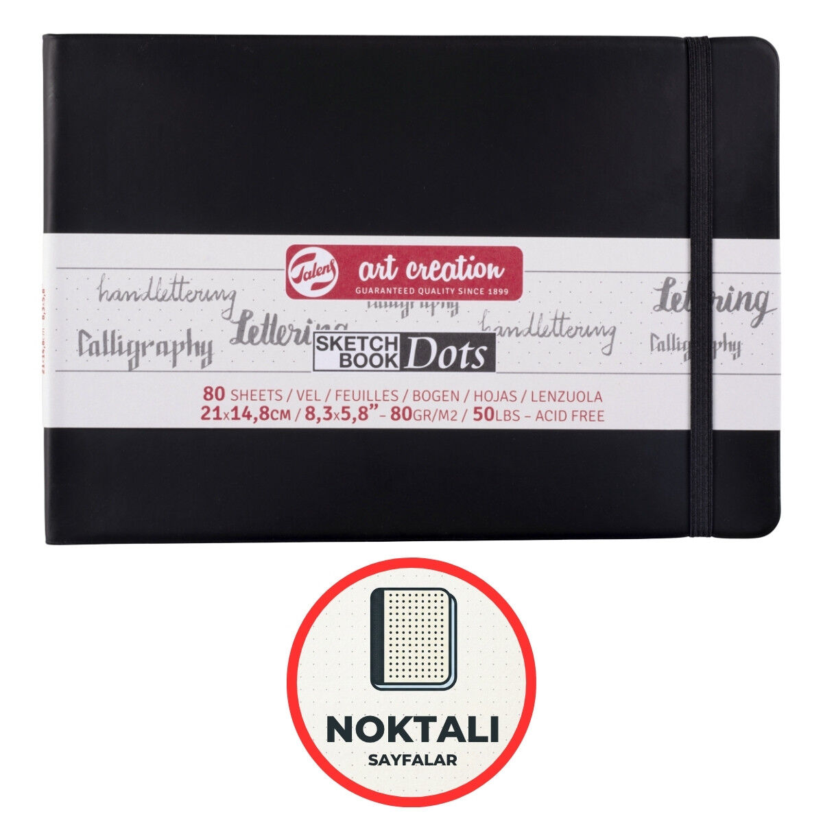 Talens Art Creation Eskiz Bloğu Sert Kapak Dots 80gr 21x14.8cm 80yp
