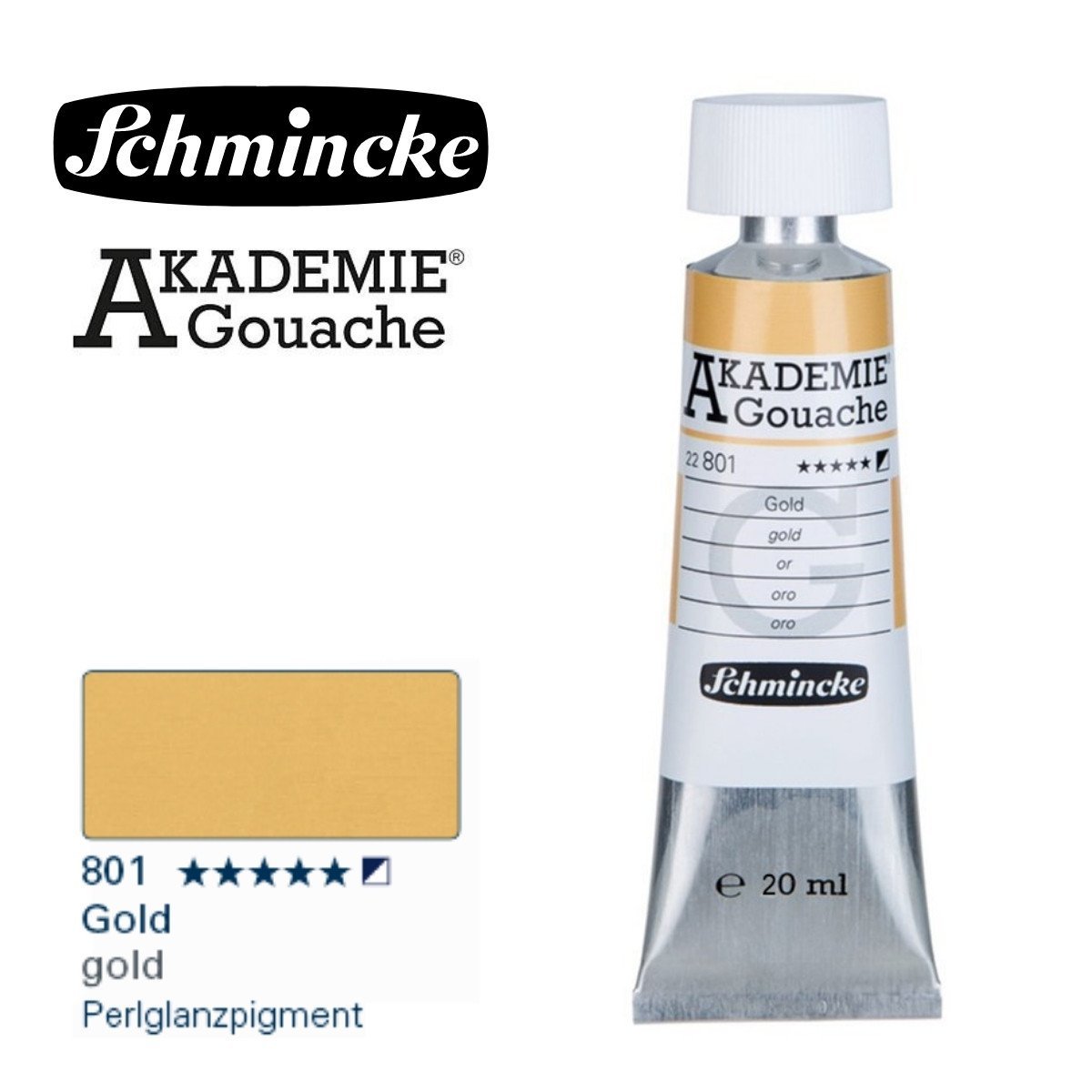 Schmincke Akademie Guaj Boya 20ml 801 Gold