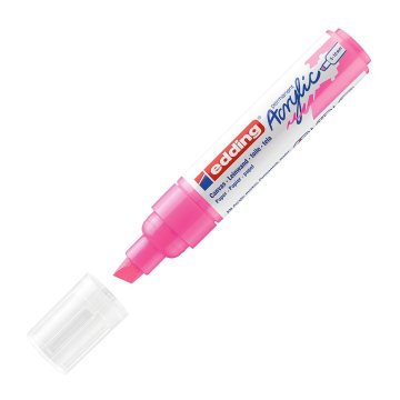 Edding 5000 Akrilik Markör 5-10mm Kesik Uç Fosforlu Pembe