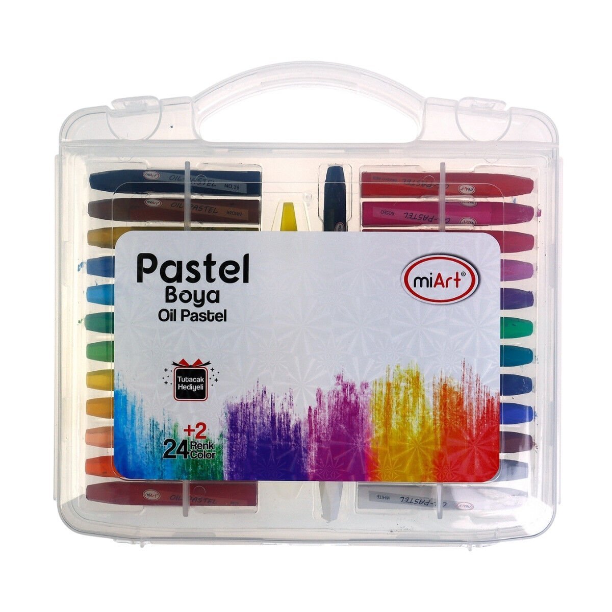 miArt Pastel Boya 24+2 Renk Çantalı