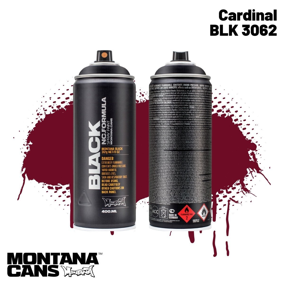 Montana Black Sprey Boya 400ml BLK3062 Cardinal