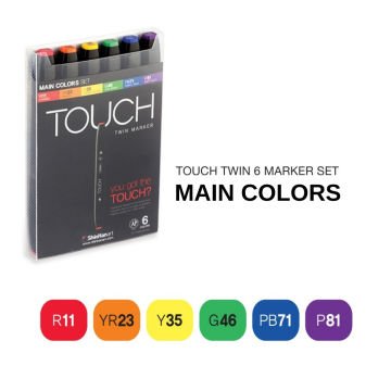 Shinhanart Touch Twin Marker 6lı Set Ana Renkler