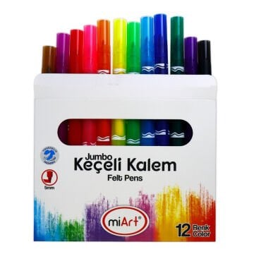 miArt Jumbo Keçeli Kalem 12 Renk