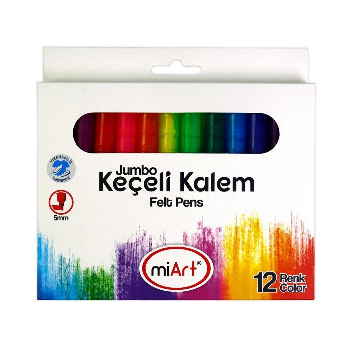 miArt Jumbo Keçeli Kalem 12 Renk