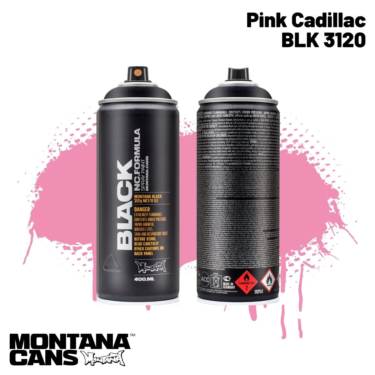 Montana Black Sprey Boya 400ml BLK3120 Pink Cadillac