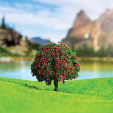Eshel Maket Kırmızı Çiçekli Ağaç 5,5cm 2li