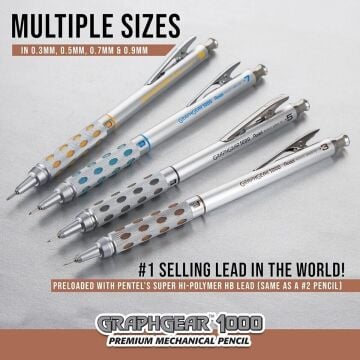 Pentel Versatil Uçlu Kalem Graphgear 1000 PG1015A 0.5mm Siyah