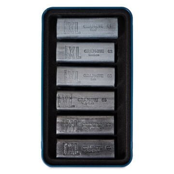 Derwent XL Charcoal Kömür Füzen Blok 6lı Set - Metal Box