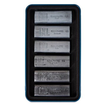 Derwent XL Grafit Füzen Blok 6lı Set - Metal Box