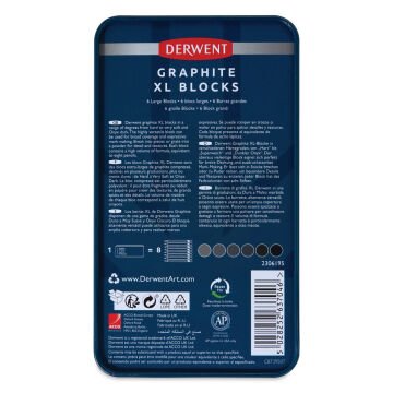 Derwent XL Grafit Füzen Blok 6lı Set - Metal Box