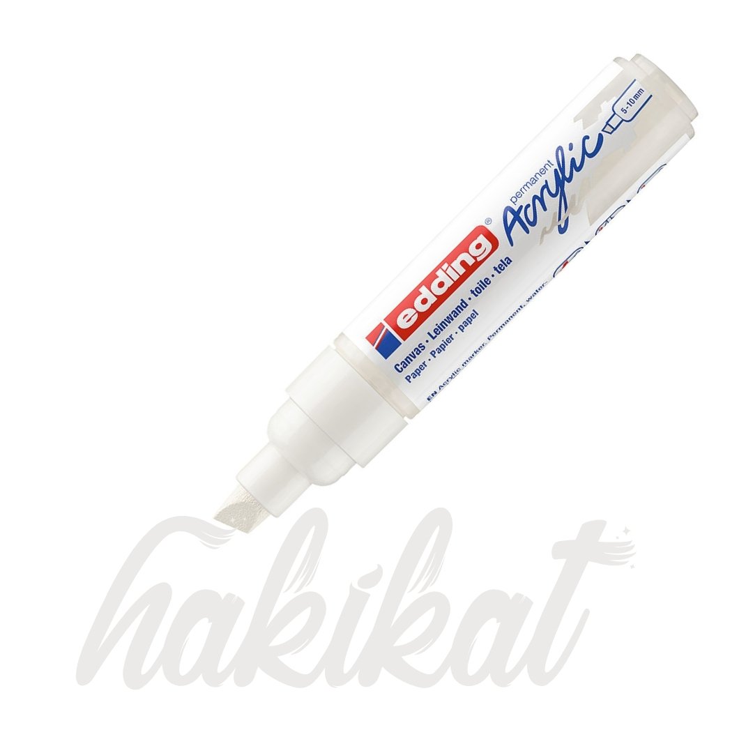 Edding 5000 Akrilik Markör 5-10mm Kesik Uç Trafik Beyaz