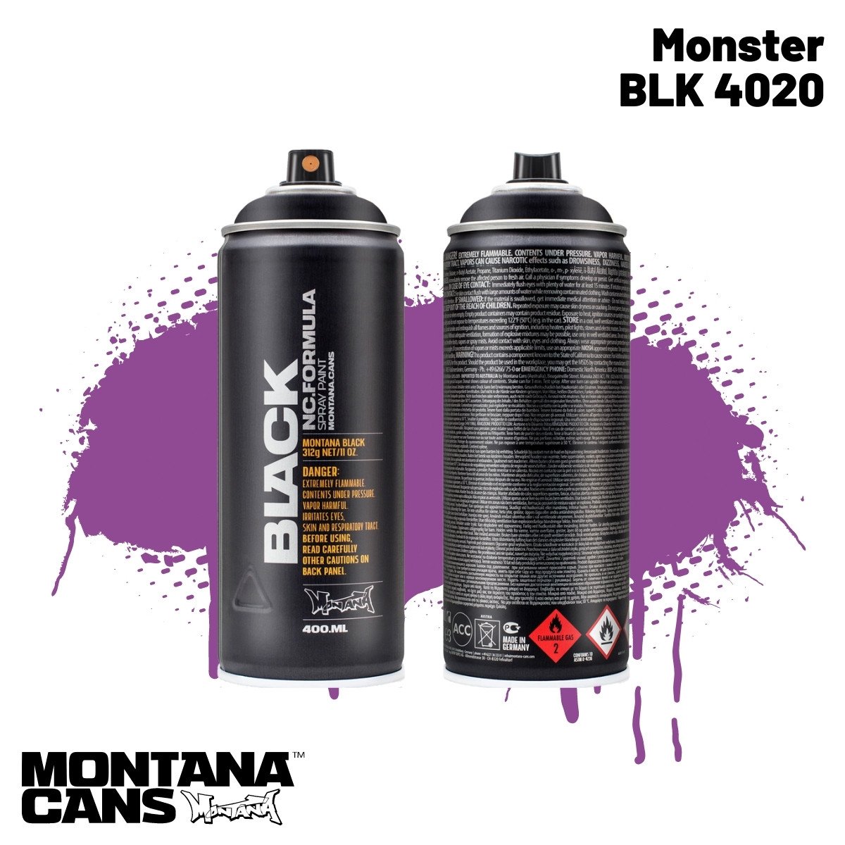 Montana Black Sprey Boya 400ml BLK4020 Monster