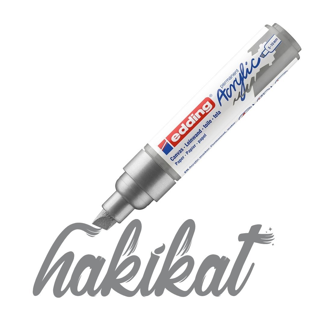 Edding 5000 Akrilik Markör 5-10mm Kesik Uç Gümüş