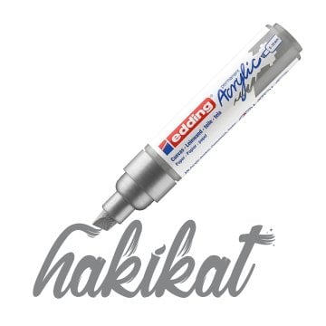 Edding 5000 Akrilik Markör 5-10mm Kesik Uç Gümüş
