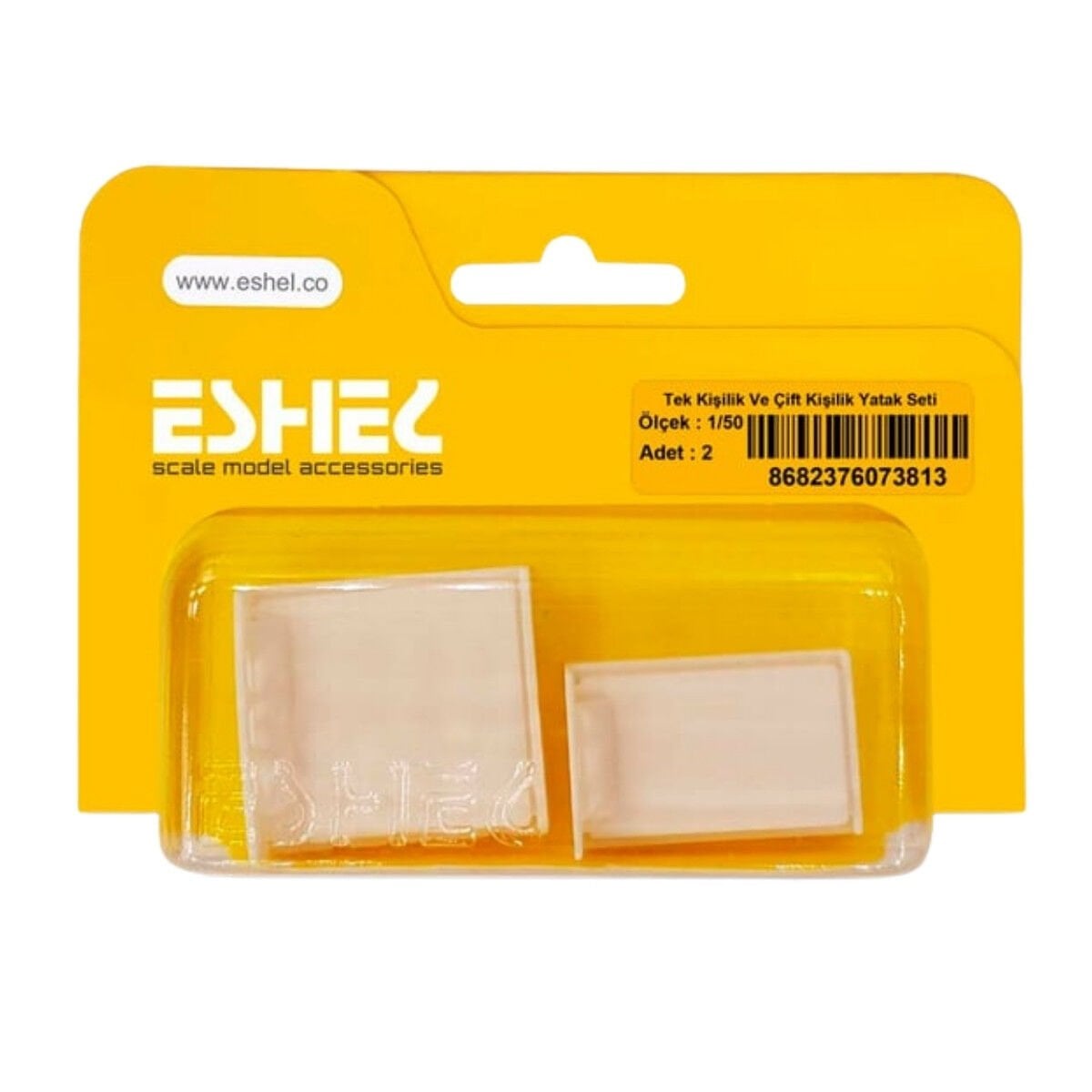 Eshel Maket Tek Kişilik ve Çift Kişilik Yatak Seti 1:50 2li