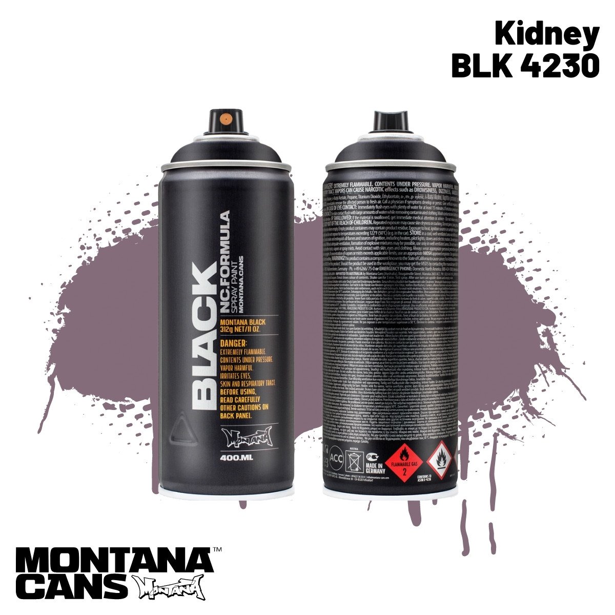 Montana Black Sprey Boya 400ml BLK4230 Kidney