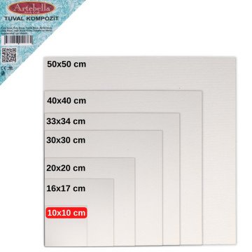 Artebella Pres Tuval Kompozit 10x10cm 4lü