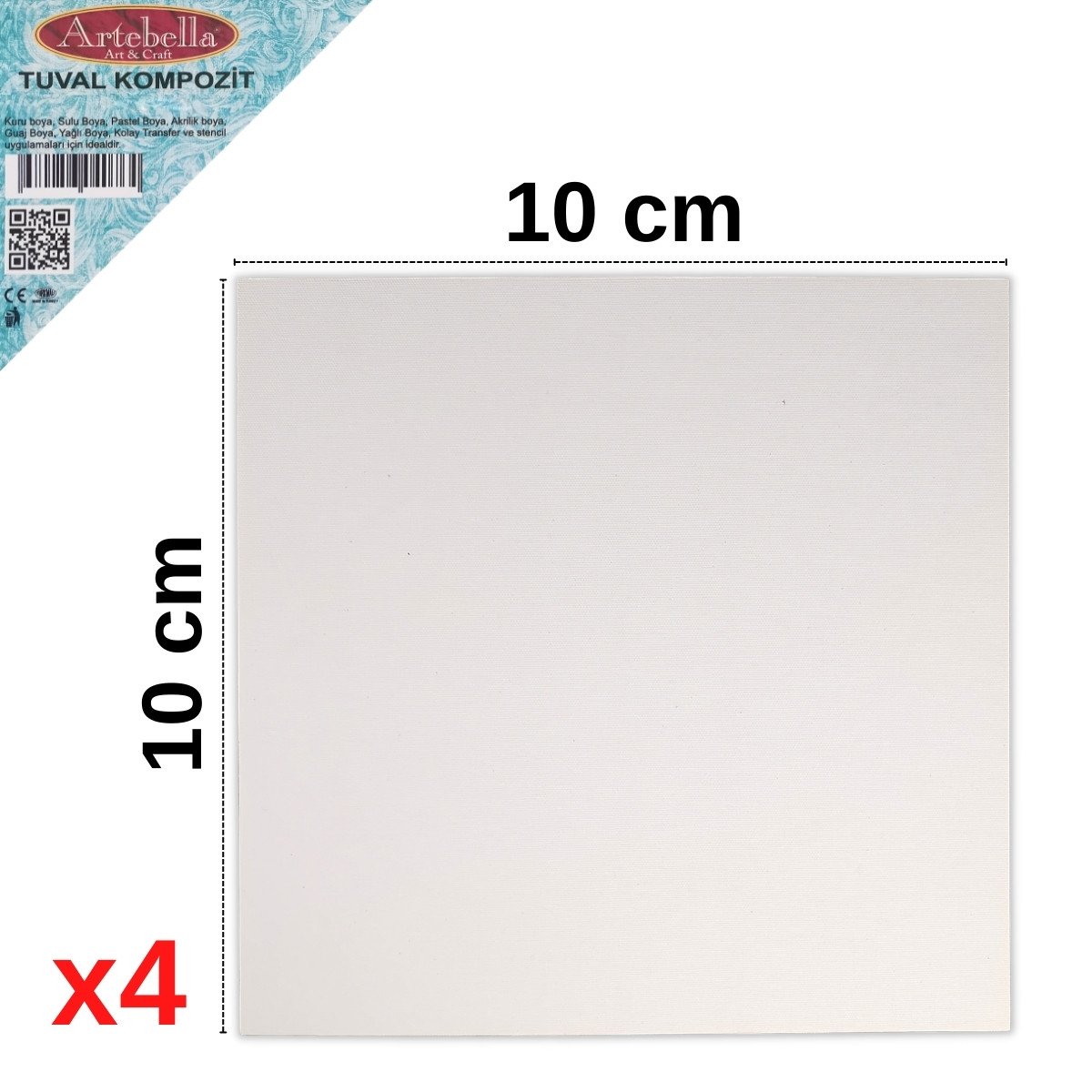 Artebella Pres Tuval Kompozit 10x10cm 4lü
