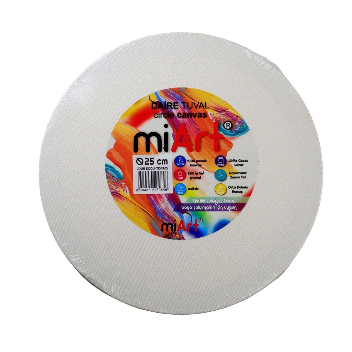 miArt Tuval Daire 25cm