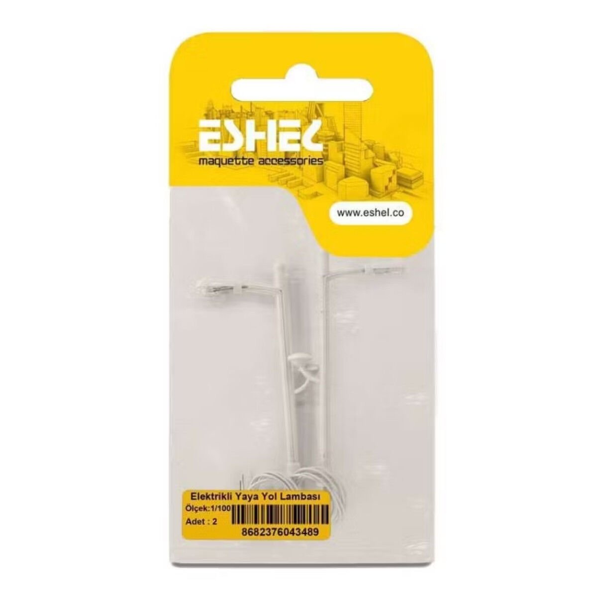 Eshel Maket Elektrikli Yaya Yol Lambası 1/100 2li