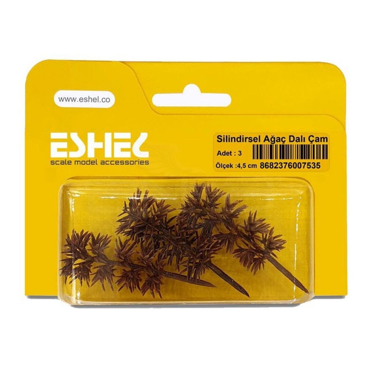 Eshel Maket Silindirsel Ağaç Dalı Çam 4,5cm 3lü