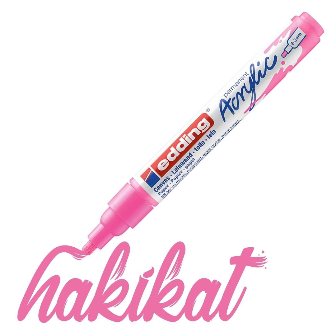 Edding 5100 Akrilik Markör 2-3mm Yuvarlak Uç Fosforlu Pembe