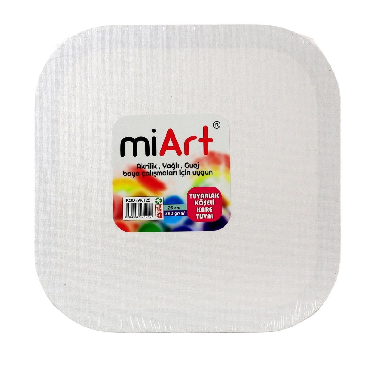 miArt Tuval Kare Yuvarlak Köşeli 25x25cm
