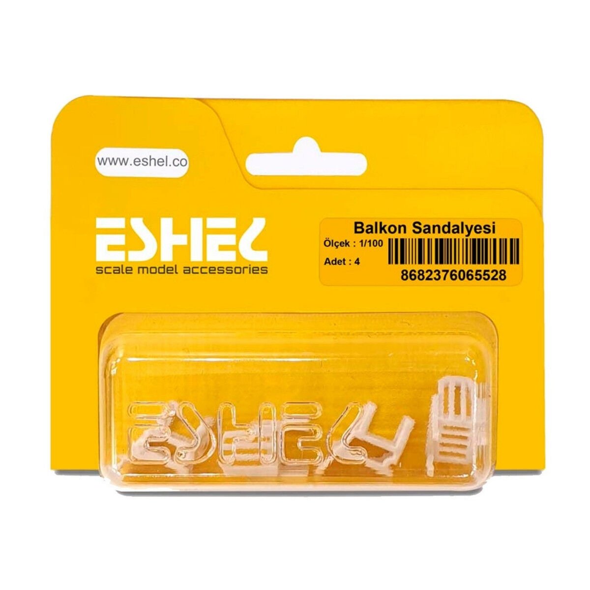 Eshel Maket Balkon Sandalyesi 1/100 4lü