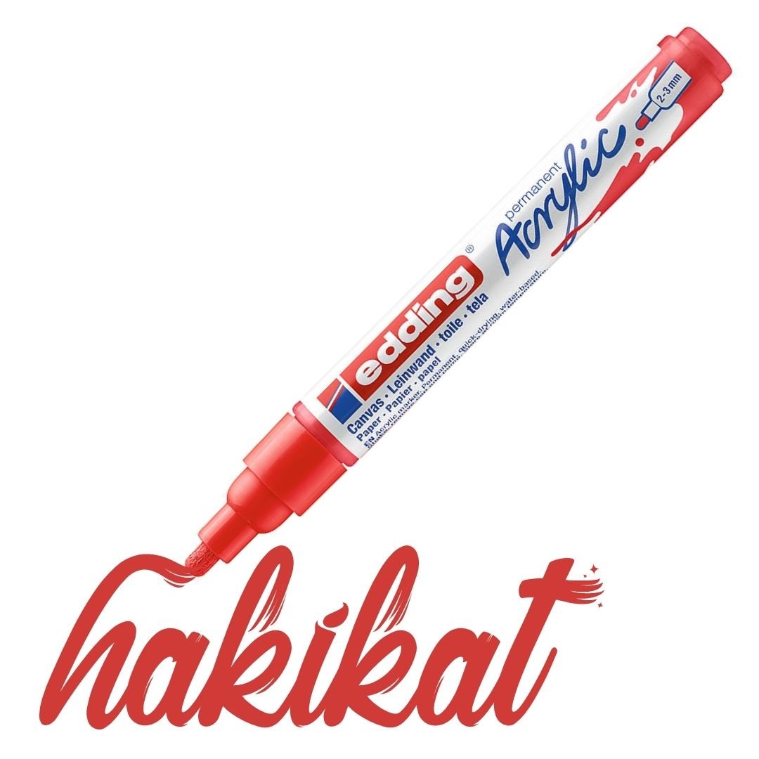 Edding 5100 Akrilik Markör 2-3mm Yuvarlak Uç Trafik Kırmızı
