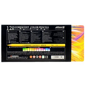 Arya Artist Profesyonel Kuru Boya Kalem Seti 12li Fluorescent
