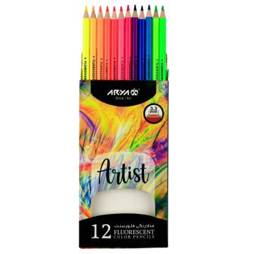 Arya Artist Profesyonel Kuru Boya Kalem Seti 12li Fluorescent
