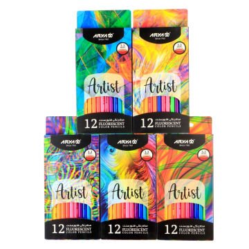 Arya Artist Profesyonel Kuru Boya Kalem Seti 12li Fluorescent