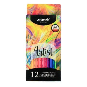 Arya Artist Profesyonel Kuru Boya Kalem Seti 12li Fluorescent