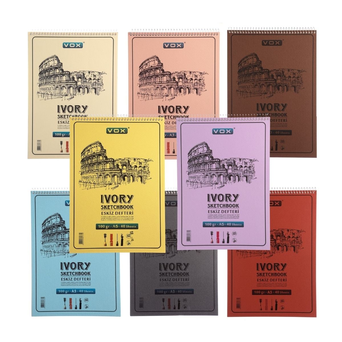 Vox Eskiz Çizim Defteri A5 Krem 100gr 40yp