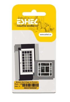 Eshel Maket Modern Set D Kapı ve Pencere 1/50 4lü