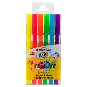 Pensan Kidz Keçeli Kalem Seti Neon Renkler 6lı