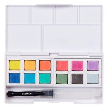 Derwent Pastel Shades Sulu Boya Paint Pan Seti 12li
