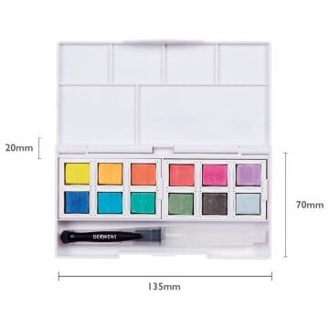 Derwent Pastel Shades Sulu Boya Paint Pan Seti 12li