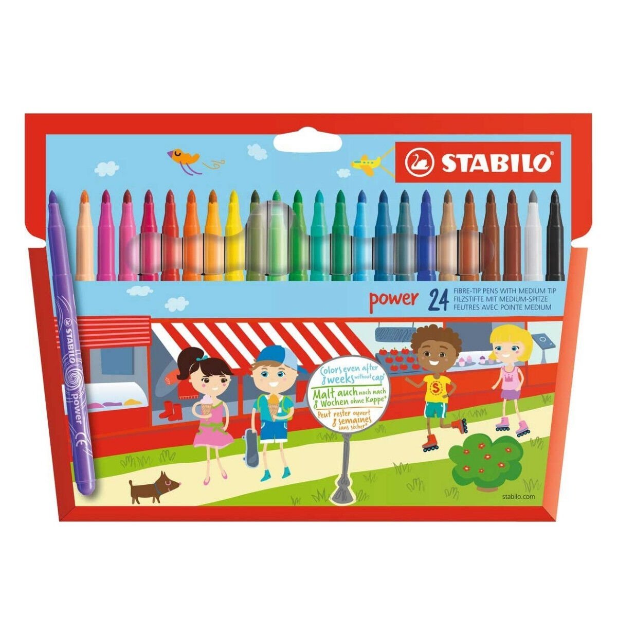 Stabilo Power Keçeli Kalem Seti 24 Renk Karton Kutu