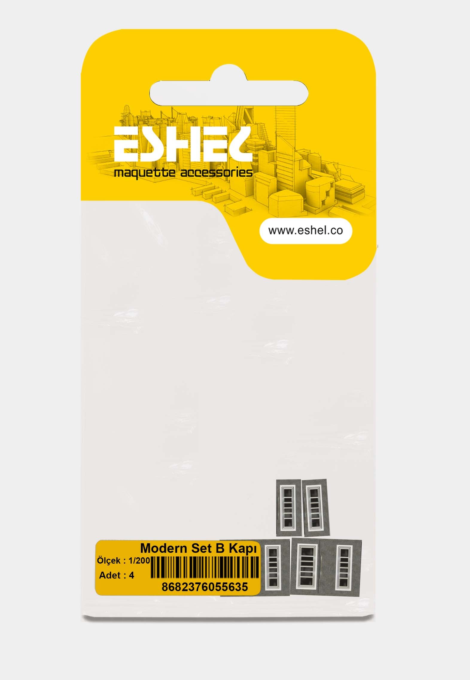 Eshel Maket Modern Set B Kapı 1/200 2li