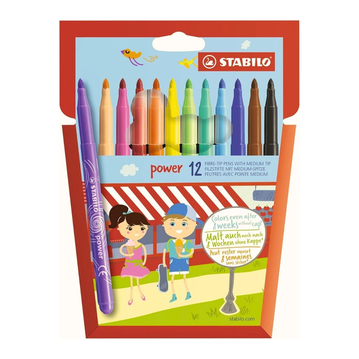 Stabilo Power Keçeli Kalem Seti 12 Renk Karton Kutu