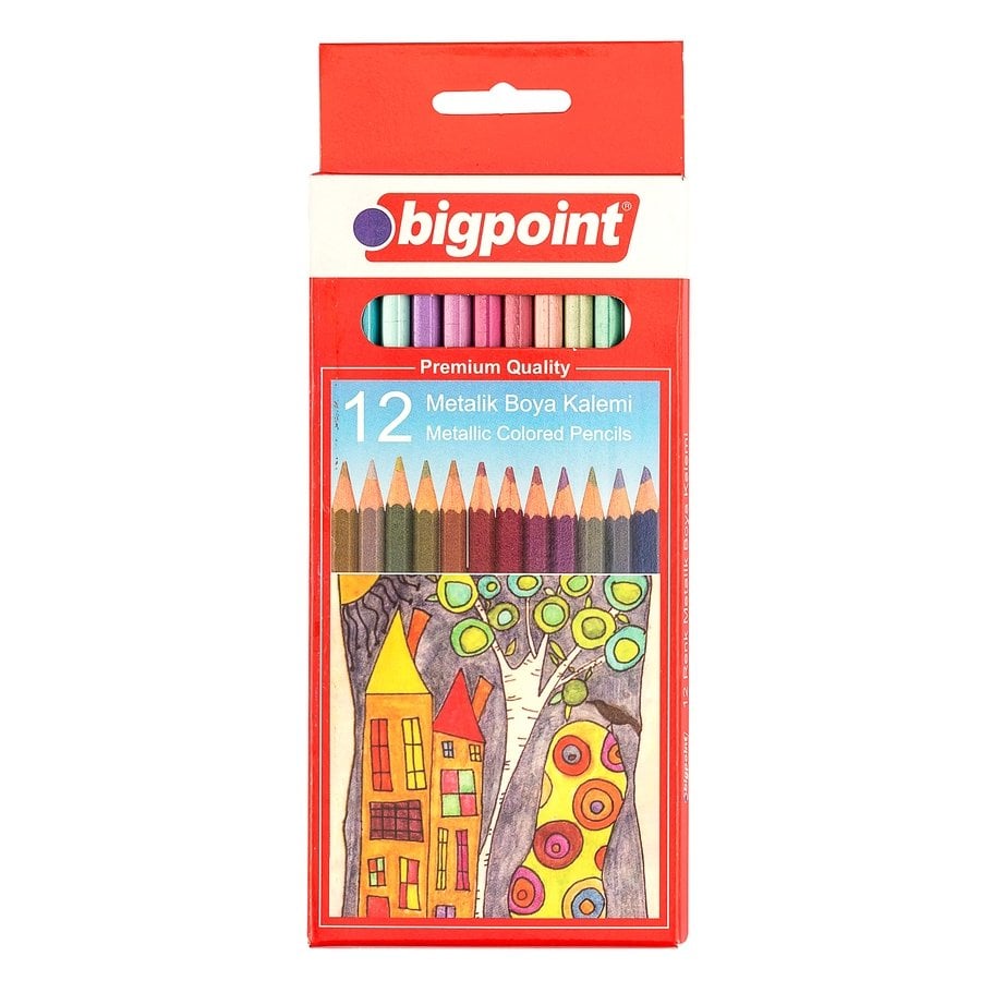 Bigpoint Metalik Kuru Boya Kalemi 12 Renk Set