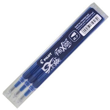 Pilot Frixion Ball Silinebilir Mürekkepli Roller Kalem 0.7mm Yedek 3lü Mavi