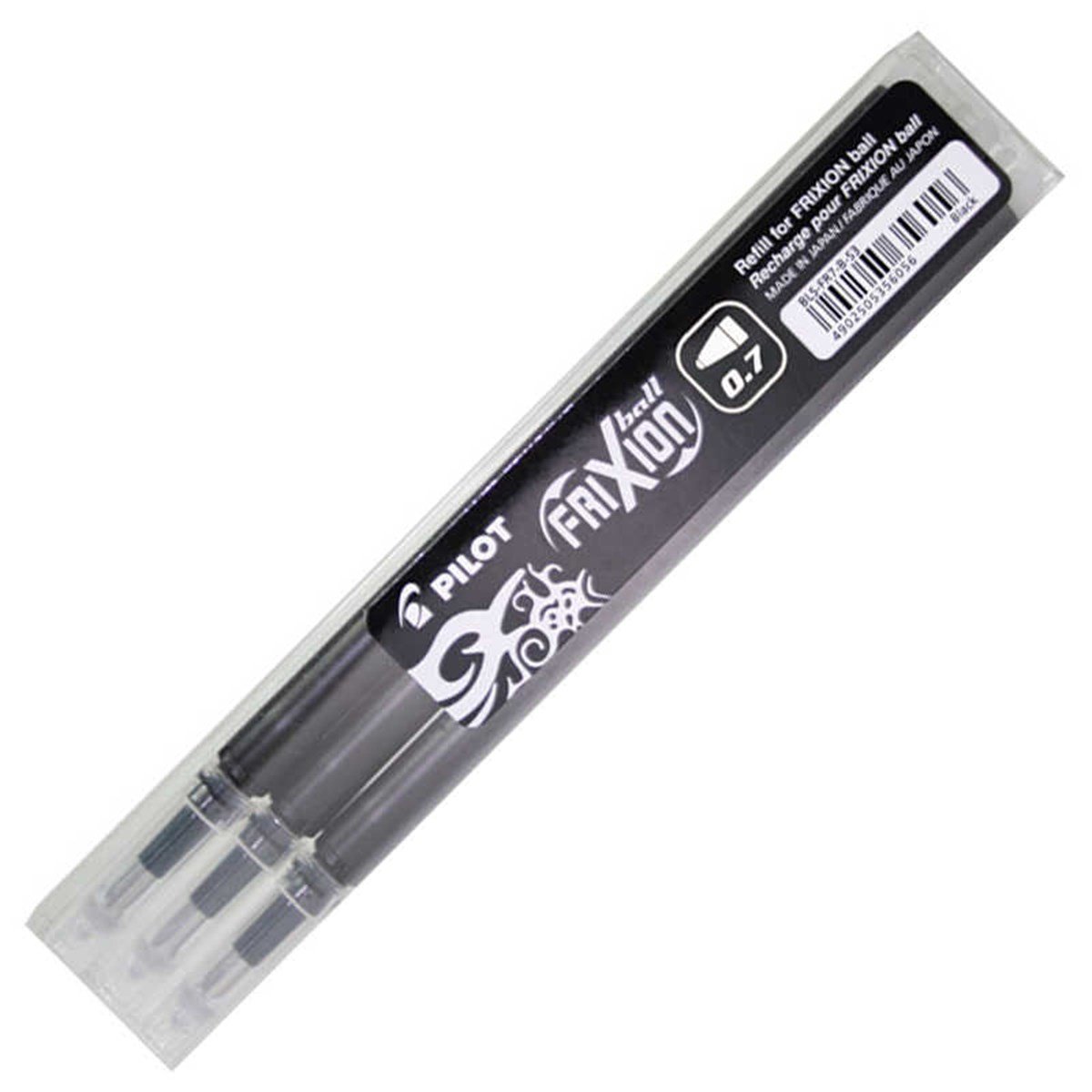 Pilot Frixion Ball Silinebilir Mürekkepli Roller Kalem 0.7mm Yedek 3lü Siyah