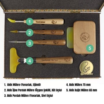 Yosof Abzar Akik Mühre Seti 5 Parça