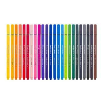 Bruynzeel İnce Uçlu Keçeli Kalem 0.4mm Seti 24lü Basic