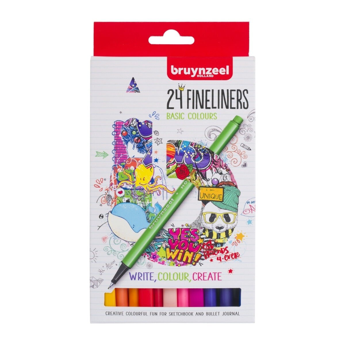 Bruynzeel İnce Uçlu Keçeli Kalem 0.4mm Seti 24lü Basic