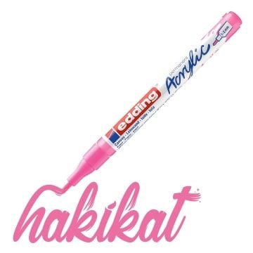 Edding 5300 Akrilik Markör 1-2mm Yuvarlak Uç Fosforlu Pembe